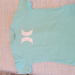 Hurley turquoise colored short sleeved shirt